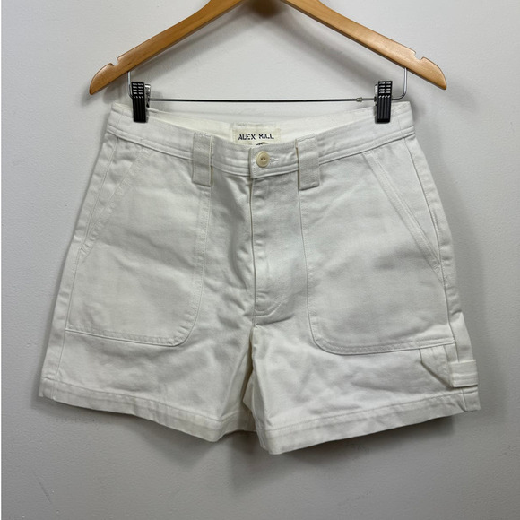 Alex Mill Phoebe Shorts in White Denim Size 12 - Picture 3 of 7